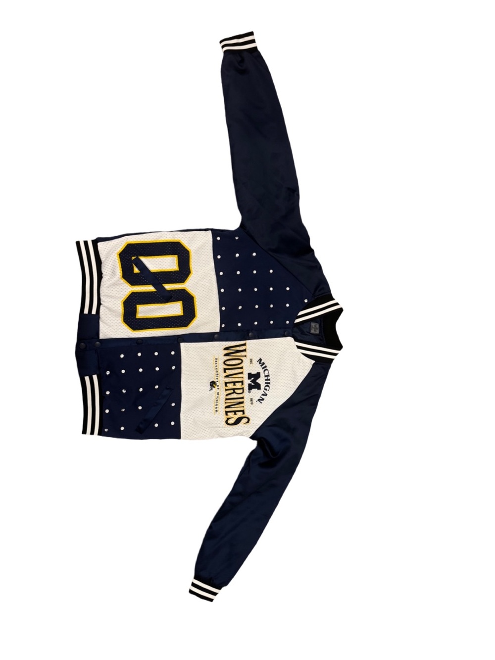 Michigan Wolverines Navy and White Varsity Jacket - Picture 2 of 7
